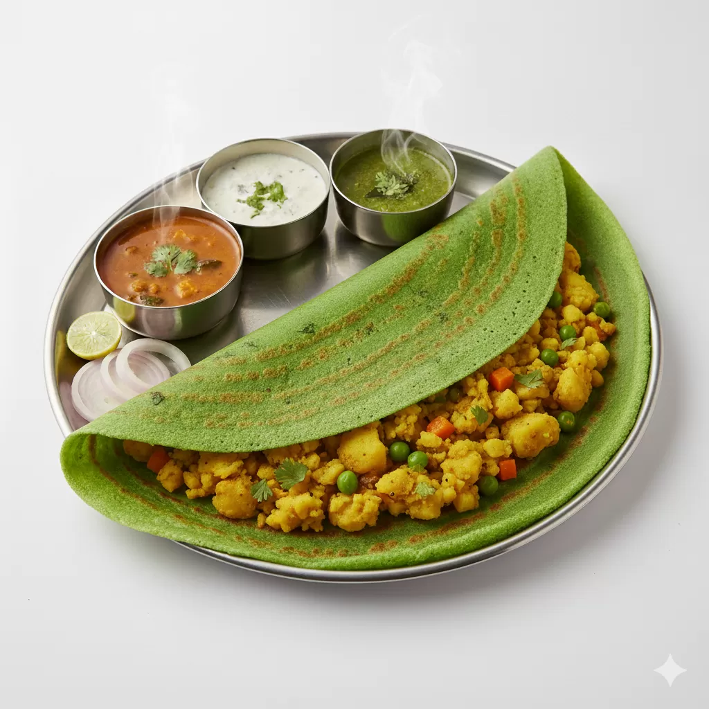 ગ્રીન મસાલા ઢોસા